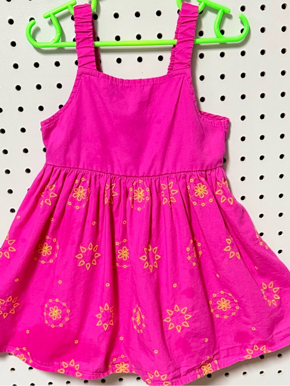 wonder nation Hot Pink Sundress with Yellow Floral Accents